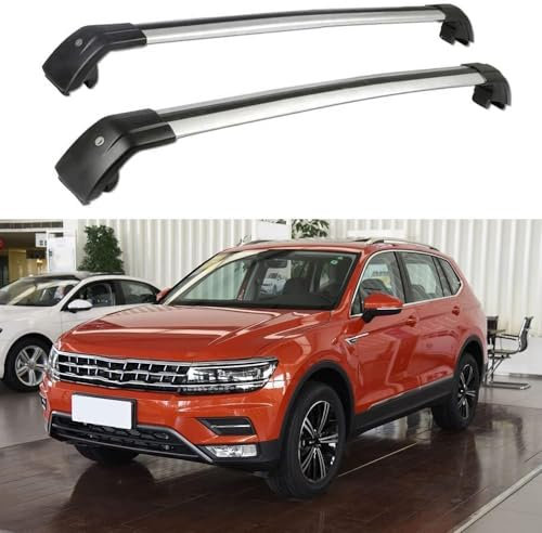 2 Stück Auto-Querträger-Dachträger für VW Tiguan Allspace 2017-2022, Lastenträger Relingträger Gepäckträger für Dachbox, Dachquerträger, Gepäckträger Schienen Zubehör
