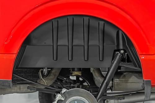 Rough Country Rear Wheel Well Liners for Ford F-150 2WD/4WD (2021-2026) - Heavy-Duty Black HDPE Inner Fender Guards, Made in USA