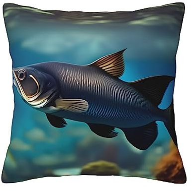 YQxwJL Dekor-Kissenbezüge mit subaquatischem Wels-Druck, weich, quadratisch, perfekt für Sofa, Wohnzimmer, saisonale Dekoration