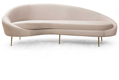 Menzzo Santorin Ecksofa, Links, Velours, Beige