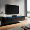 ELEGANT Gloss Black Floating TV Unit Cabinet 1400x350x300mm Wall Mounted TV Shelf, Entertainment Center for Living Room, Floor-standing Available