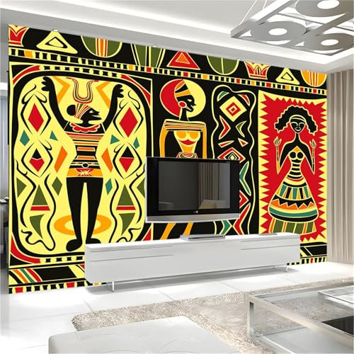 Fototapete Vlies Tapete Modèles D'Art Africain 200 x 140 cm 3D Effekt Wandbild Vlies Wandtapete Moderne Wohnzimmer Mural Schlafzimmer Kinderzimmer TV Hintergrund Wand