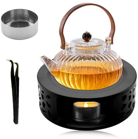 mizikuu Stövchen Teewärmer, Stövchen für Teekanne Kaffeewärmer aus Edelstahl mit Pinzette Teelicht Warmhalter Teelichthalter Tee Wärmer Teestövchen Geeignet für Teekannen und Kaffeekannen