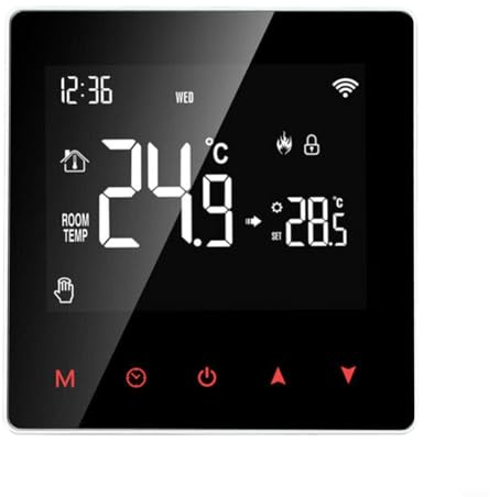 Eawfgtuw Touch Screen Temperature Controller Smart Thermostat,Voice Control WiFi Thermostat For For Underfloor Heating,For Combi Boiler Programmable Thermostat(Water Heater/Boiler 3A Wifi)