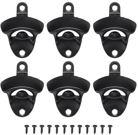 sourcing map 24 abrebotellas de aleación montado en la pared, abridor de tapas de cerveza vintage con tornillos, regalos únicos para hombres, amantes de la cerveza, decoración de bar, regalo de