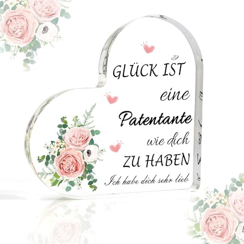 Patentante Geschenk Patentante Geschenk Weihnachten Geschenk Für Patentante Beste Patentante Geschenk Herzförmiges Acrylplakette Geschenk Patentante Weihnachten Patentante Geburtstagsgeschenk