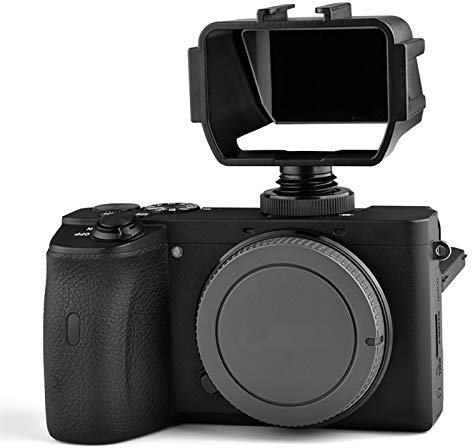 Vlog Selfie Mirror Camera, Mirrorless Camera Universal Cold Shoe Bracket Microphone Mount Flip Screen Exhibition Stand