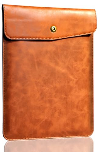 Custodia in vera pelle compatibile con MacBook Air M4 M3 M2 M1 da 13 pollici, custodia verticale per MacBook Pro M2 2022 M1 2020-2016, marrone