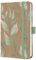 SIGEL J6802 Wochenkalender 2026 A6, braun, mintgrün Sparkle Leaves, Hardcover aus Kraftpapier, Gummiband, Stiftschlaufe, 174 Seiten, vegan, Buchkalender, Terminplaner Kalenderbuch Jolie