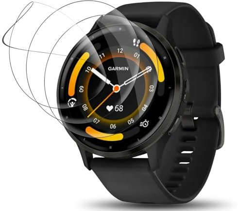 Votvloay 3 Pièce Protection Écran pour Garmin Venu 3,Bubble Free 3D Couverture,HD Flexible Doux TPU Protection écran Résistant aux Rayures Film pour Garmin Venu 3