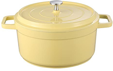 Aioneer Marmite, Cocotte avec Couvercle, Cocotte en Fonte Émaillée Antiadhésive, Poêle en Forme De Fleur, Marmite De 1,6 L pour Cuisson À La Vapeur, Braisage, Cuisson Au Four, GR