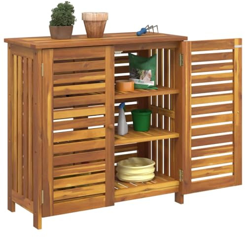 vidaXL Garden Cabinet with Storage with Door Brown 90 x 40 x 90cm, Living Room Storage Solutions, Rectangular Cabinet, Modern Wooden Organizer, Durable Indoor Furniture for Home Organization