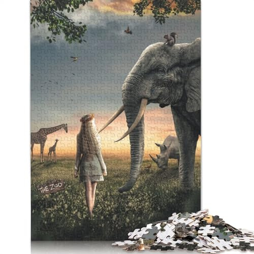 Der Zoo, 1000-teiliges Holzpuzzle für Erwachsene, Puzzle, Lernspiel, Herausforderungsspielzeug, 1000 Teile (75 x 50 cm)