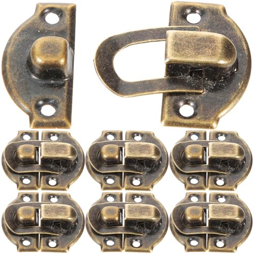 LIFKOME Lot De 10 Fermoirs Pour Boîte À Bijoux Loquets À Crochet Pour Boîte En Bois Style Antique Avec Trous De Vis Pour Coffrets Cadeaux Tiroirs Armoires Et Coffres