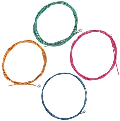 4 Stück 4-saitige E-Basssaiten für Anfänger, Schnelle | Einfach zu Verstauen, Nickellegierung und Edelstahl, Glatte Oberfläche, Leicht und Tragbar, Ersatzset