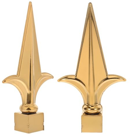 Abaodam 2 Stück Fahnenmastspitzen aus Edelstahl Widerstandsfähig gegen Biegen und Verziehen Goldfarben Spitz Zulaufendes Design für Garten und Hof Fahnenmasten