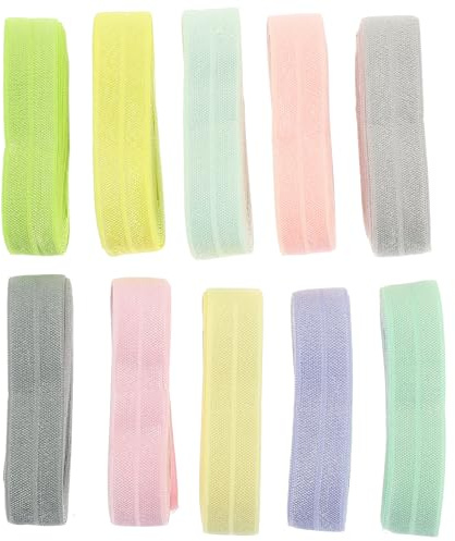 Mipcase 10 Stück Elastische Nähbänder aus Chinlon Flaches Stretchband für Kleidung Selbstgemacht Gurt zum Nähen Zuschneidbar für Hosenbund Haargummi Gürtel und Stoffzubehör