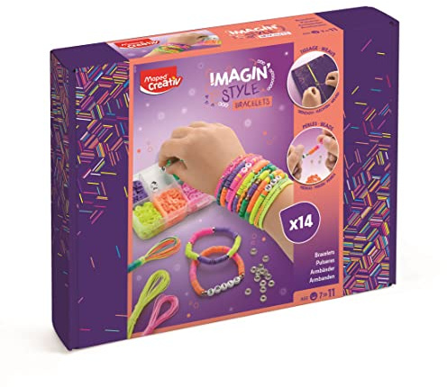 Maped CREATIV IMAGIN’STYLE BUBBLE Armband Bastelset Kinder – DIY Schmuckset mit Pastell Perlen, elastische Bänder, Freundschaftsarmbänder selber machen, bis zu 14 Armbänder
