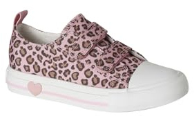Vertbaudet Kinder Stoff-Sneakers mit Anziehtrick und Klett, Leoprint