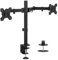Mount-It! Dual Monitor Mount | Two Heavy Duty Full Motion Adjustable Arms Fit 2 Computer Screens 17 19 20 21 22 24 27 Inch | VESA 75 100 | C-Clamp and Grommet Base