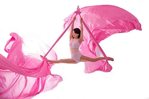 DASKING Aerial Yoga Silks Kit for Beginners & Pros - 10Yd Durable Fabric Flying Silks for Fitness Acrobatic, Circus Arts, Dance