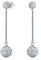 Weiße Kristall Pave Runde Doppel Discokugel Tropfen Lineare Prom Chandelier Hängeohrringe Für Frauen .925 Sterling Silber