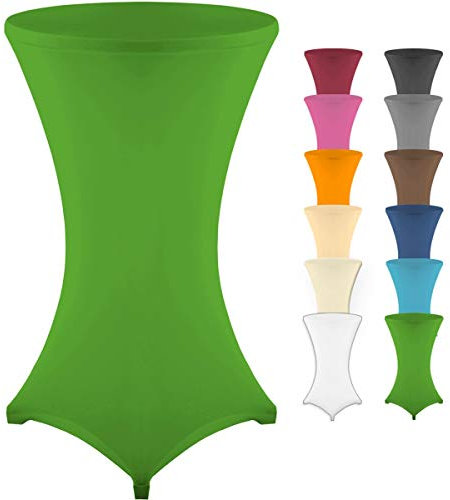 Gräfenstayn® Stretch Stehtischhusse Diana mit Öko-Tex Siegel, Verstärkung im Fußbereich, 40°C Maschinenwäsche in vielen Farben und Größen Ø60-65cm / Ø70-75cm / Ø80-85cm (Grün, Ø60-65cm)