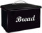 Denny International Vintage Retro Style Large Stainless Steel Bread Bin for Kitchen Storage Gift (Black)