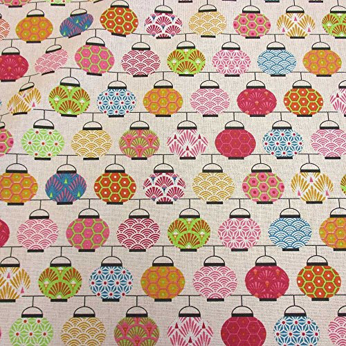 Werthers Stoffe Stoff Baumwollstoff Meterware Japan Lampions rosa grün Seigaiha Asanoha Neu 2017