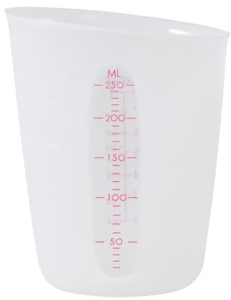 Silicone Measuring Cup 250Ml Semi-Transparent Dual Scale for Precise Liquid Measurement in Baking and Cooking