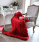 Blanket,Grob Gestrickte Kuscheldecke, Grobe Strickdecke Wolle Garn Super Große Handgewebte Decke, Sofa Decken Yoga Matte Teppich Große Weiche, Haustier Bett Stuhl Sofa,Rot,80 * 80cm