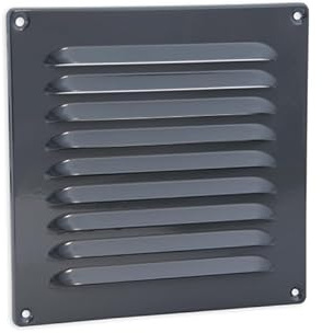 Lüftungsgitter Aluminium anthrazit 20 x 20 cm incl. Insektenschutz, Schrauben, Dübel