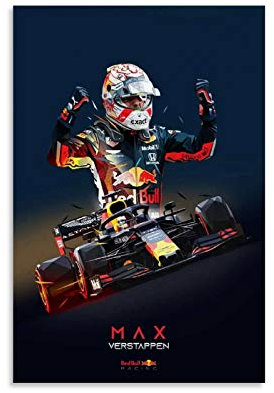 WRIO Max Verstappen Low Poly Leinwand Kunst Poster und Wandkunst Bilddruck Moderne Familienzimmer Dekor Poster 12x18inch(30x45cm)