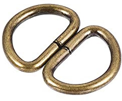 sourcing map Metall D-Ring 0,39(10mm) D-Ringe Schnalle für Hardware Taschen Gürtel Handwerk DIY Zubehör Bronze Ton 50 Stück