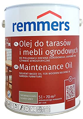 Pflege Öl 5 L Garten Möbel Holzöl Terrassenöl dekoratives Öl für Terrassen & Gartenmöbel aus Holz SILBERGRAU