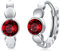 Ohrringe Geburtsstein Januar 925 Sterling Silber Klein Geburtsstein Creolen Lila Zirkonia Granat Ohrringe birthstone Hinged Klappcreolen für Damen Kinder 10 mm