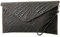 modamoda de - T106F - ital Clutch aus Leder mit Flechtmuster, Farbe:Dunkelbraun