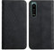 KOUYI Kompatible mit Xperia 5 III Hülle, Retro Premium PU Leder Weich TPU Klapphülle Kartenfächer Magnetic Standfunktion Flip Wallet Shockproof Handyhülle (Schwarz)