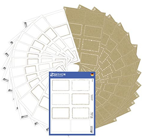 AVERY Zweckform Set Etiketten selbstklebend 208 Stück (52x33mm, Aufkleber Marmeladenglas, Einmachen, Haushaltsetiketten, Produktaufkleber in Weiß und Kraftpapier, handbeschriftbar) Art. 51040