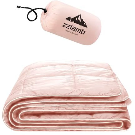 zzlamb Wasserabweisende Daunenalternative Campingdecke für Erwachsene, kompakte, leichte, weiche, bauschige Decke, warme Steppdecke, Couch, Auto, Reisen, Wohnmobil, Picknick, Wandern, Rucksackreisen,