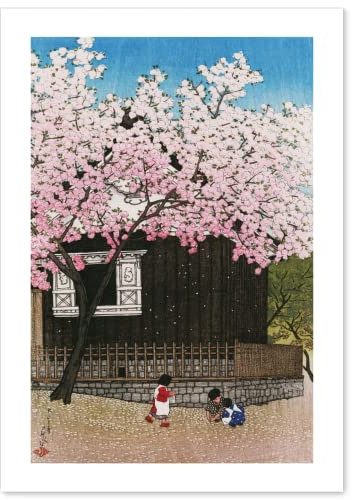 Poster Japanisches Gemälde Hasui Kawase Spring in Mount Atago 42 x 29,7 cm (A3) 【Made in Japan】 Druck auf einem dicken Blatt Papiermalerei Wandkunst