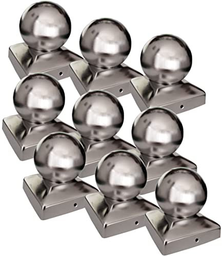 9 x Pfostenkappe Pyramide mit Kugel Edelstahl poliert für 100er Pfosten Pyramidenform Abdeckkappe Pfostenabdeckung von SO-TOOLs®