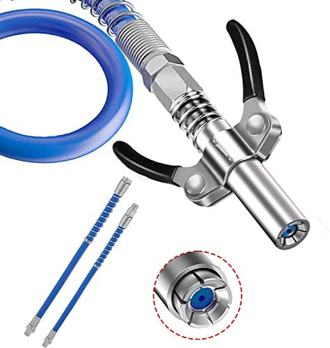Boquilla de Grasa de Alta Presión con Mangueras Flexibles de 30cm y 40cm, 10000 PSI de Alta Presión Engrasadora Manual,Accesorio de Bomba de Grasa de Acoplador para Todo Tipo de Prensas de Grasa