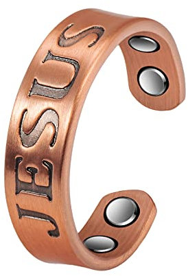 EnerCoppeX Kupferring für Arthritis und Gelenke, Magnettherapie-Ring aus reinem Kupfer, 3500 Gauss effektiver Magnet, gesundes Schmuckgeschenk (CPR-0203)