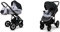 BabyLux® Sky Lark 2-in-1 Baby Kinderwagen Tief und Kinderwagen mit Zubehör Verstellbar und faltbar Aluminiumkonstruktion Wasserdicht Nicht abnehmbare Räder Silver Flex Black Black Frame
