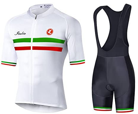 UGLY FROG Männer Team Radtrikot Anzug Italy Flag Designs Breathable Kurzarm Shirt + Enge Shorts Set für Rennrad Racing Outdoor Sports