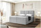 MEBLINI Boxspringbett mit Bettkasten - Gepolstert Doppelbett mit Matratze und Topper - Polsterbett mit Stauraum - Bett mit Kopfteil - Stauraumbett - KYLIAN - 180x200 - H4/Grau Webstoff