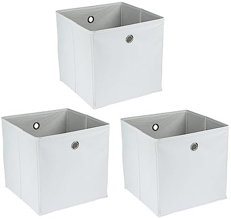 Ideen mit Herz Aufbewahrungsboxen | faltbar | 30 x 30 x 30 cm | 3 Stück (weiß)
