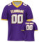Yolovi Personalisiertes American Football Trikot Print/Embroidery mit Namen Nummer Blank Practice Jersey Shirts Hip Hop Party Trikot für Herren Damen Kinder Lila Gelb