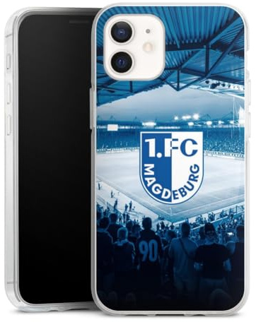 Silikon Hülle kompatibel mit Apple iPhone 12 Case transparent Handyhülle 1. FC Magdeburg Stadion 1. FCM